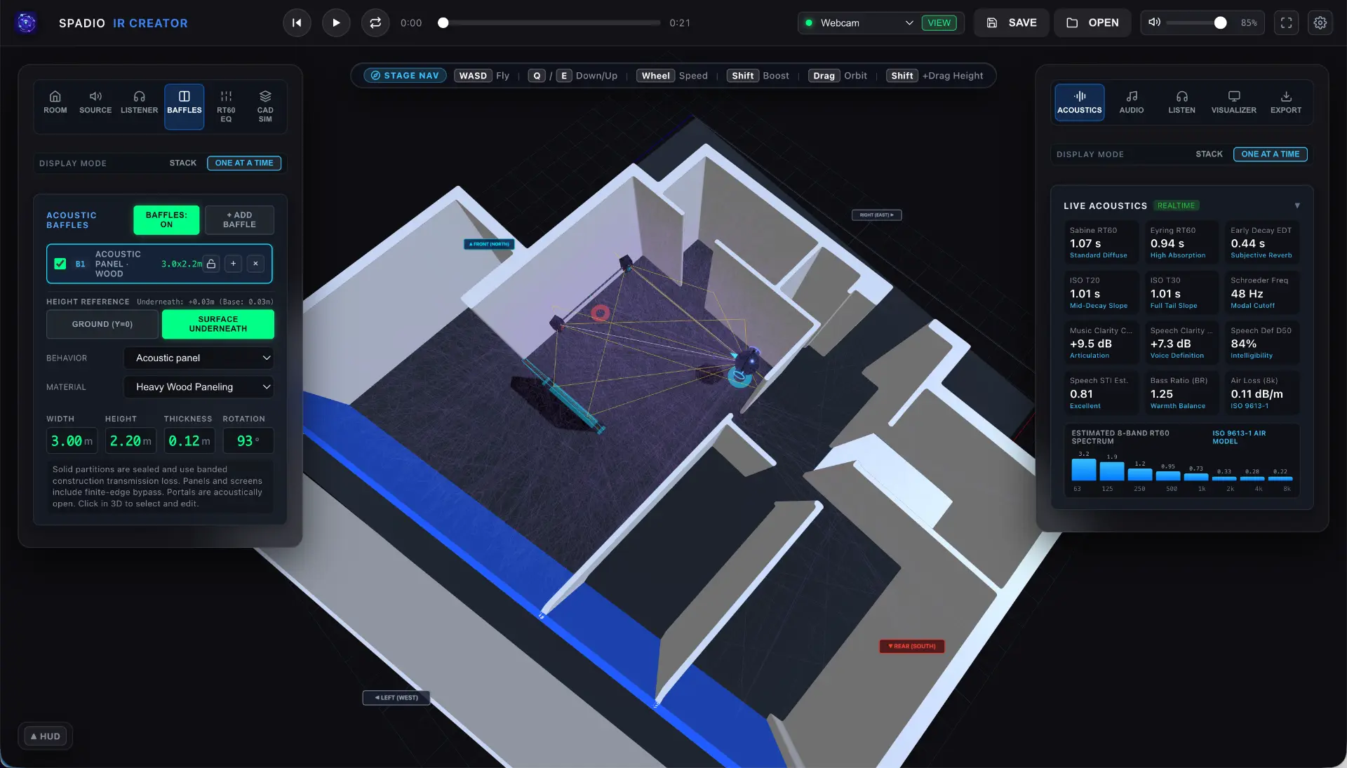 Spadio IR Creator room sound designer